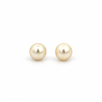 14K Yellow Gold 3mm Pearl Stud Earrings