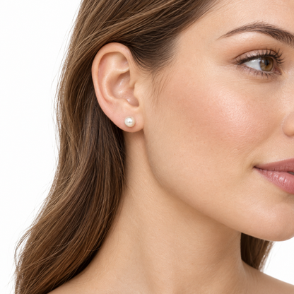 Classic 14K Yellow Gold 5mm Pearl Stud Earrings
