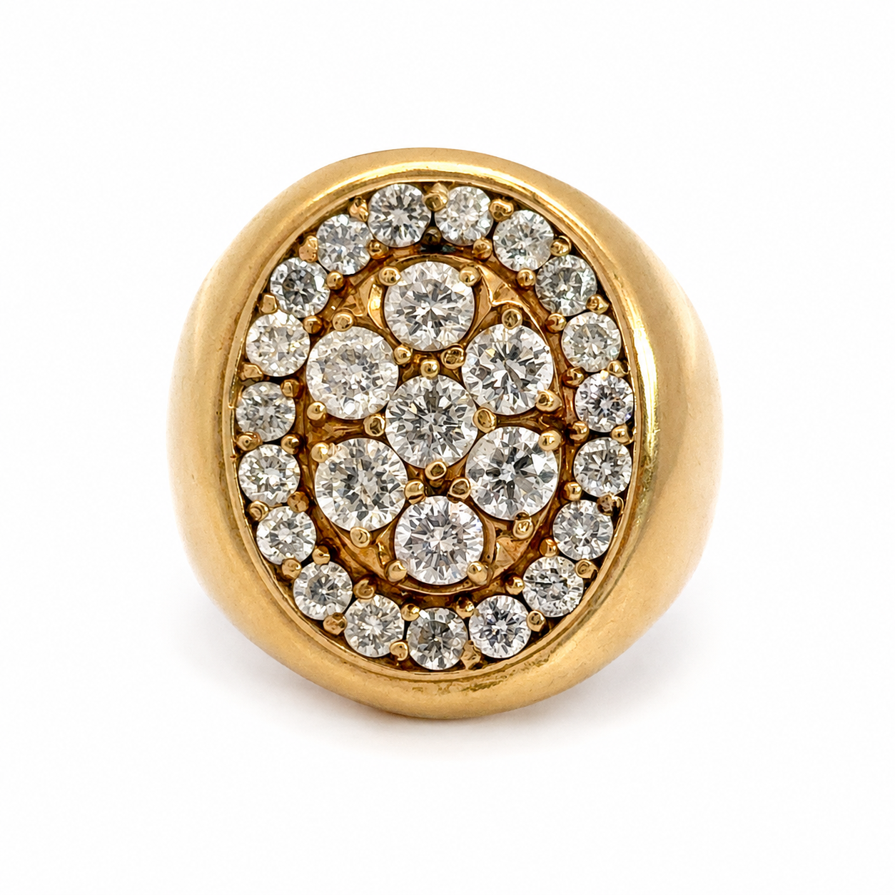 Vintage 14K Yellow Gold Large Diamond Men’s Ring
