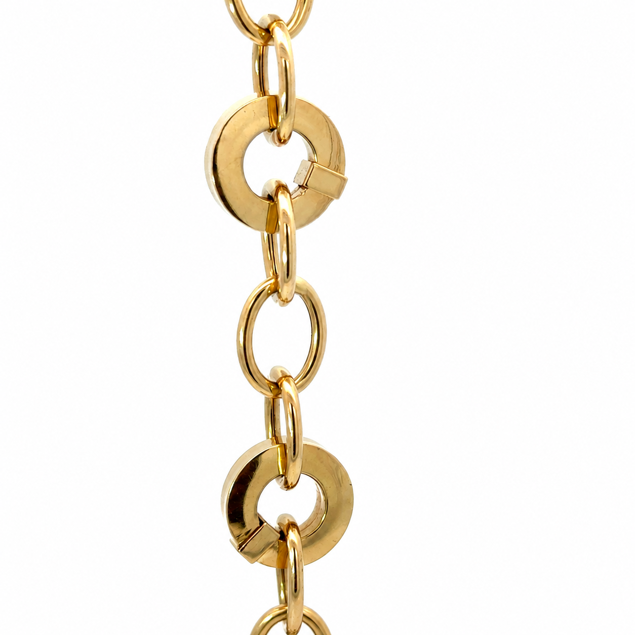 Vintage Golden Point 18K Yellow Gold Statement Link Bracelet