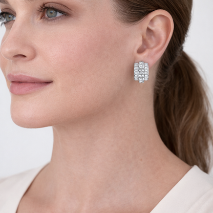 Luxury 18K White Gold Diamond Hoop Earrings – Approx. 6.60 Carats