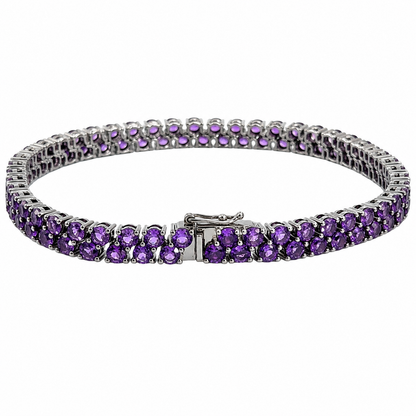 Fine Amethyst Bracelet in White Gold Estate Jewelry