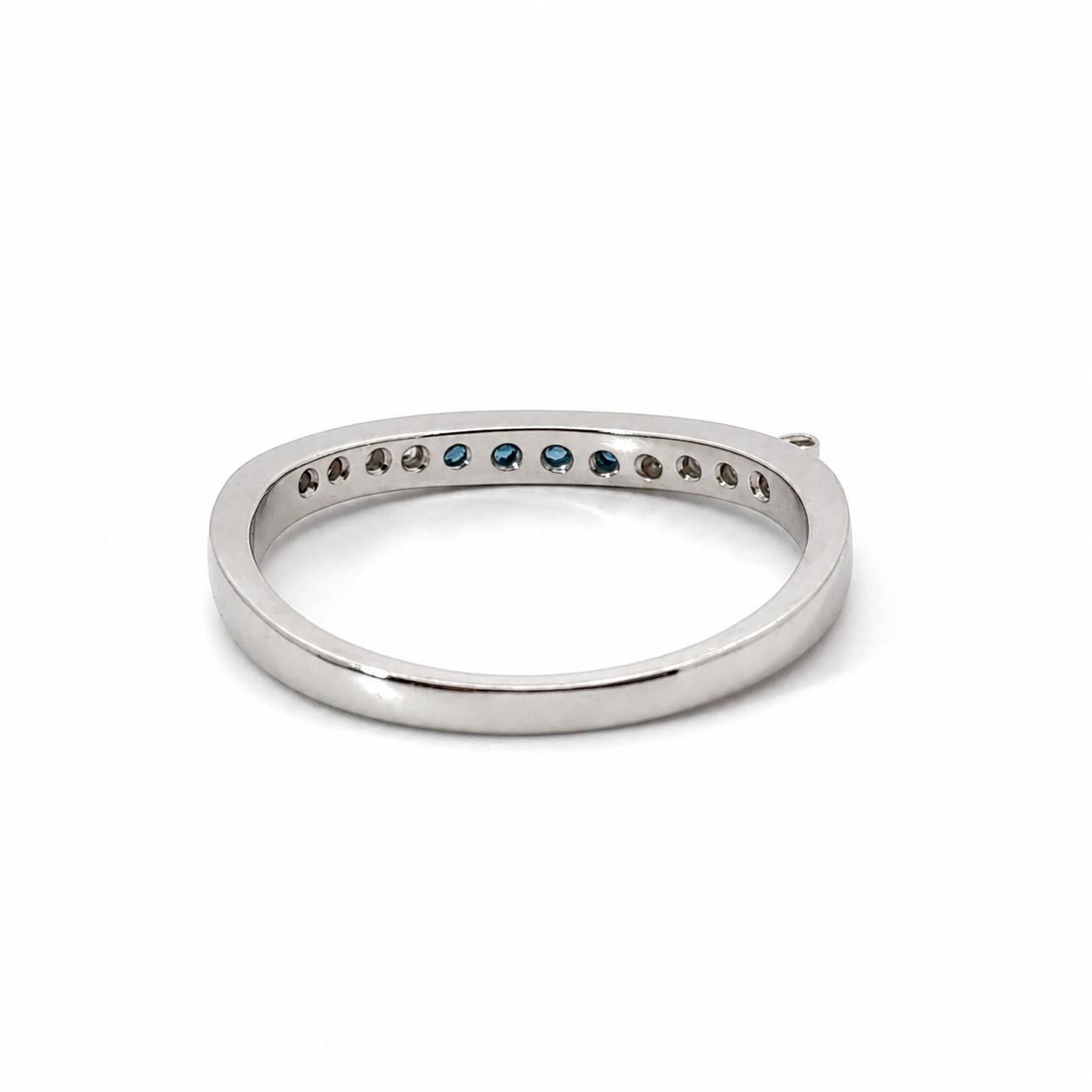 Platinum Sapphire & Diamond Stackable Ring Size 7