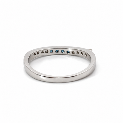 Platinum Sapphire & Diamond Stackable Ring Size 7