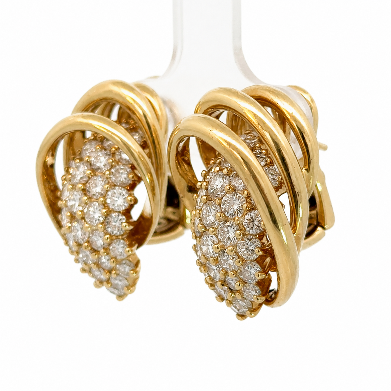 Jose Hess Sculptural Diamond Earrings in 14K Yellow Gold