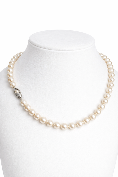 Classic Cultured Pearl Strand Necklace with 14K White Gold Clasp