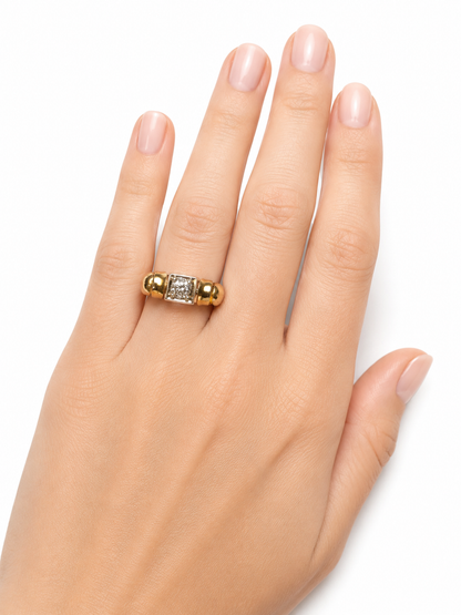 Mid-Century 14K Gold Diamond Ring