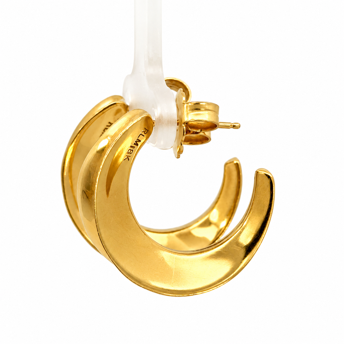 18K Yellow Gold Sculptural Hoop Earrings – RLM