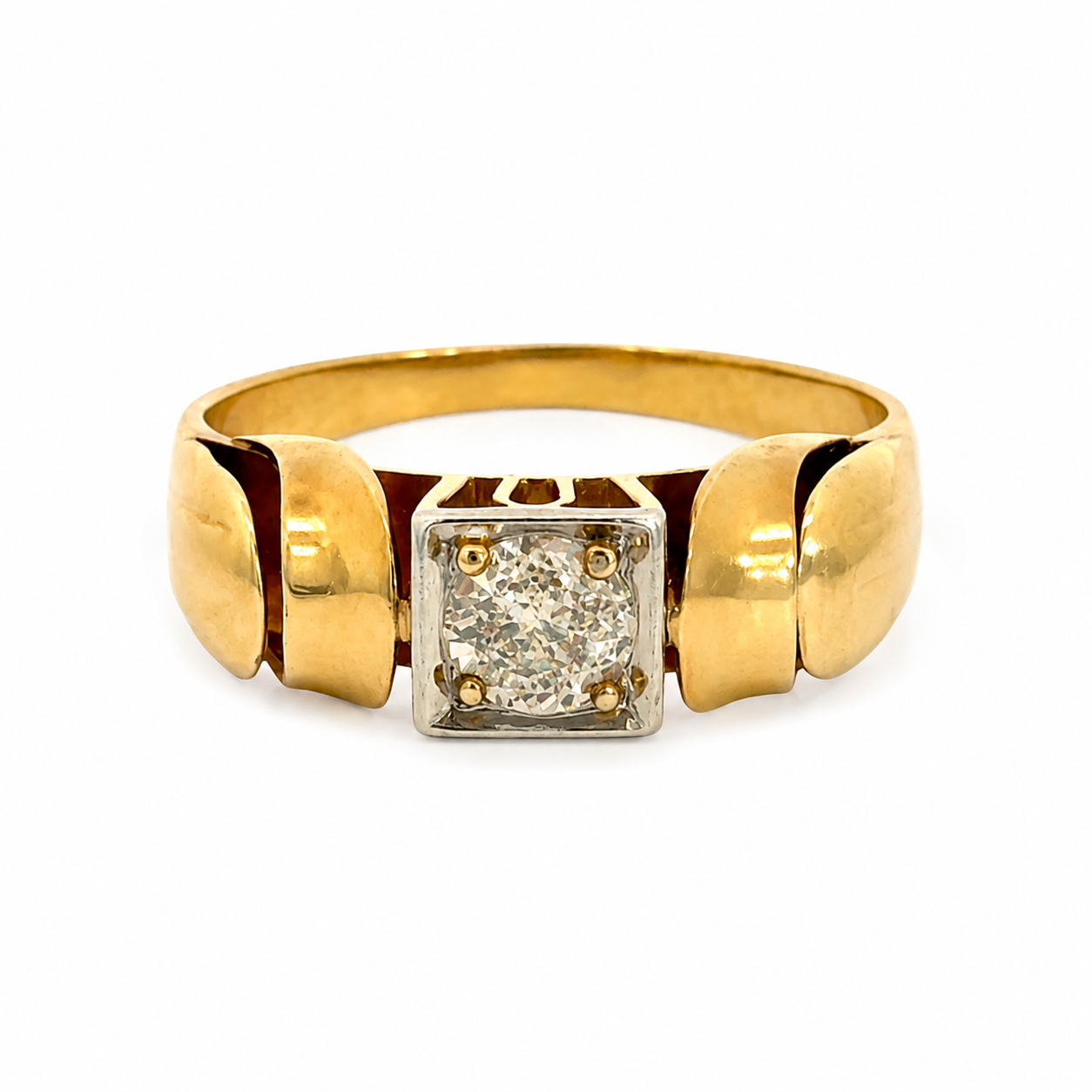 Mid-Century 14K Gold Diamond Ring