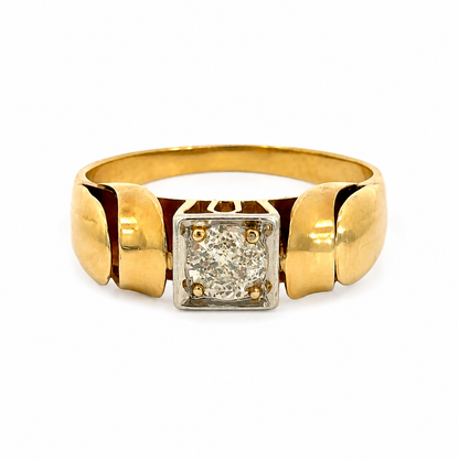 Mid-Century 14K Gold Diamond Ring