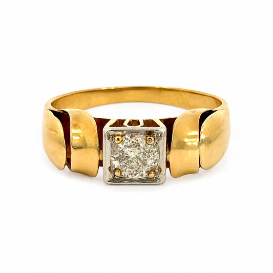 Mid-Century 14K Gold Diamond Ring