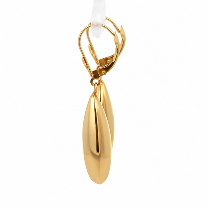 14K Yellow Gold Teardrop Dangle Earrings