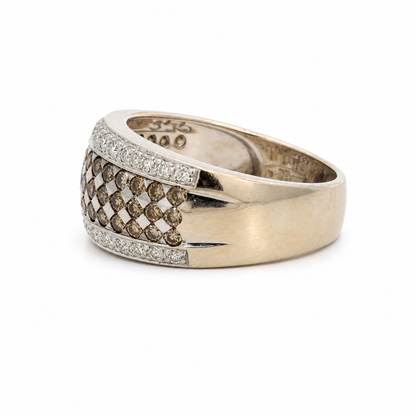 Le Vian Wide Chocolate Diamond Band Ring 14K White Gold