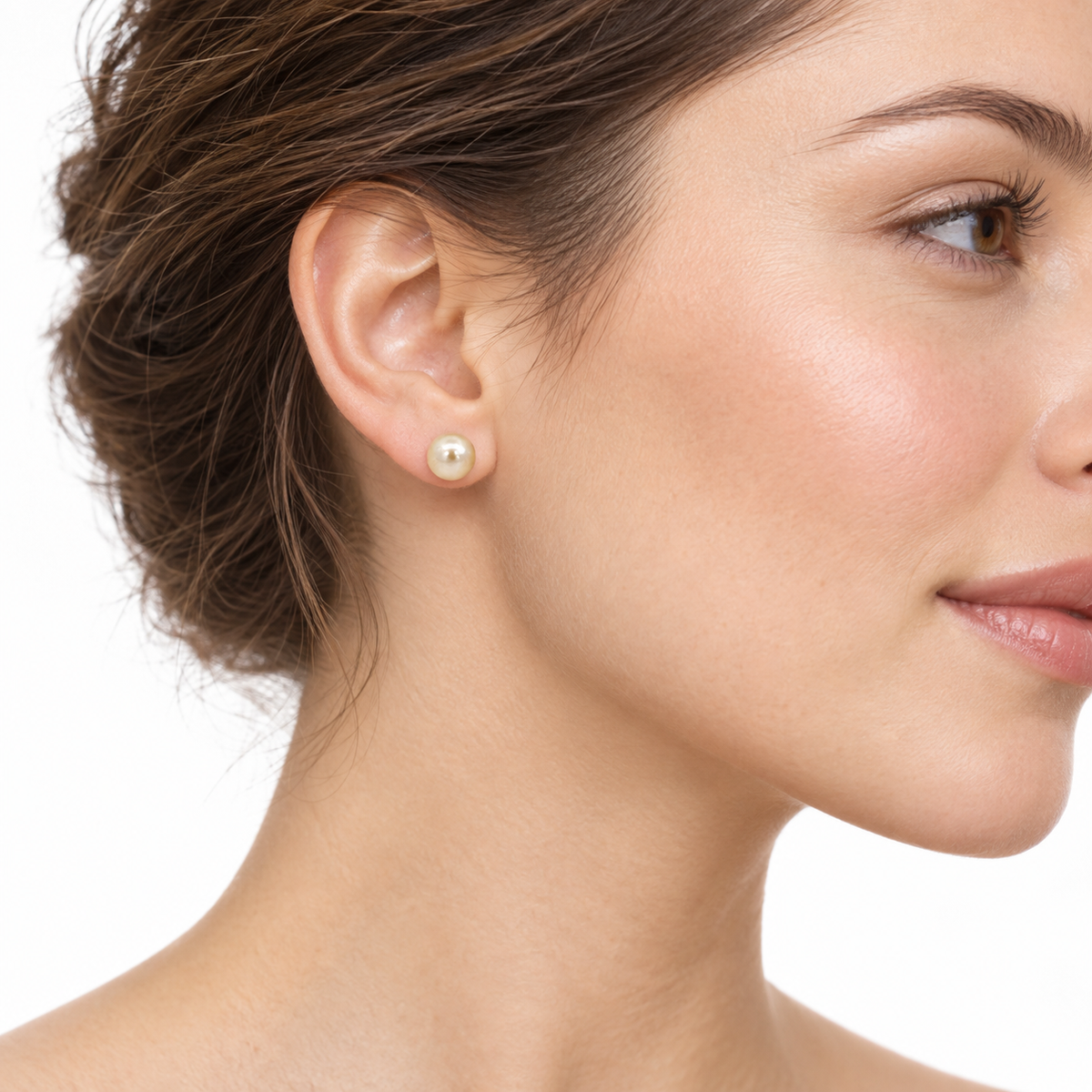 14K Yellow Gold 6mm Pearl Stud Earrings