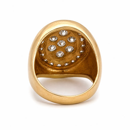 Vintage 14K Yellow Gold Large Diamond Men’s Ring