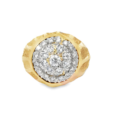 Bold 14K Yellow Gold Diamond Ring