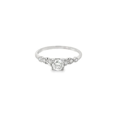 Antique Platinum Sweet Hearts Engagement Ring