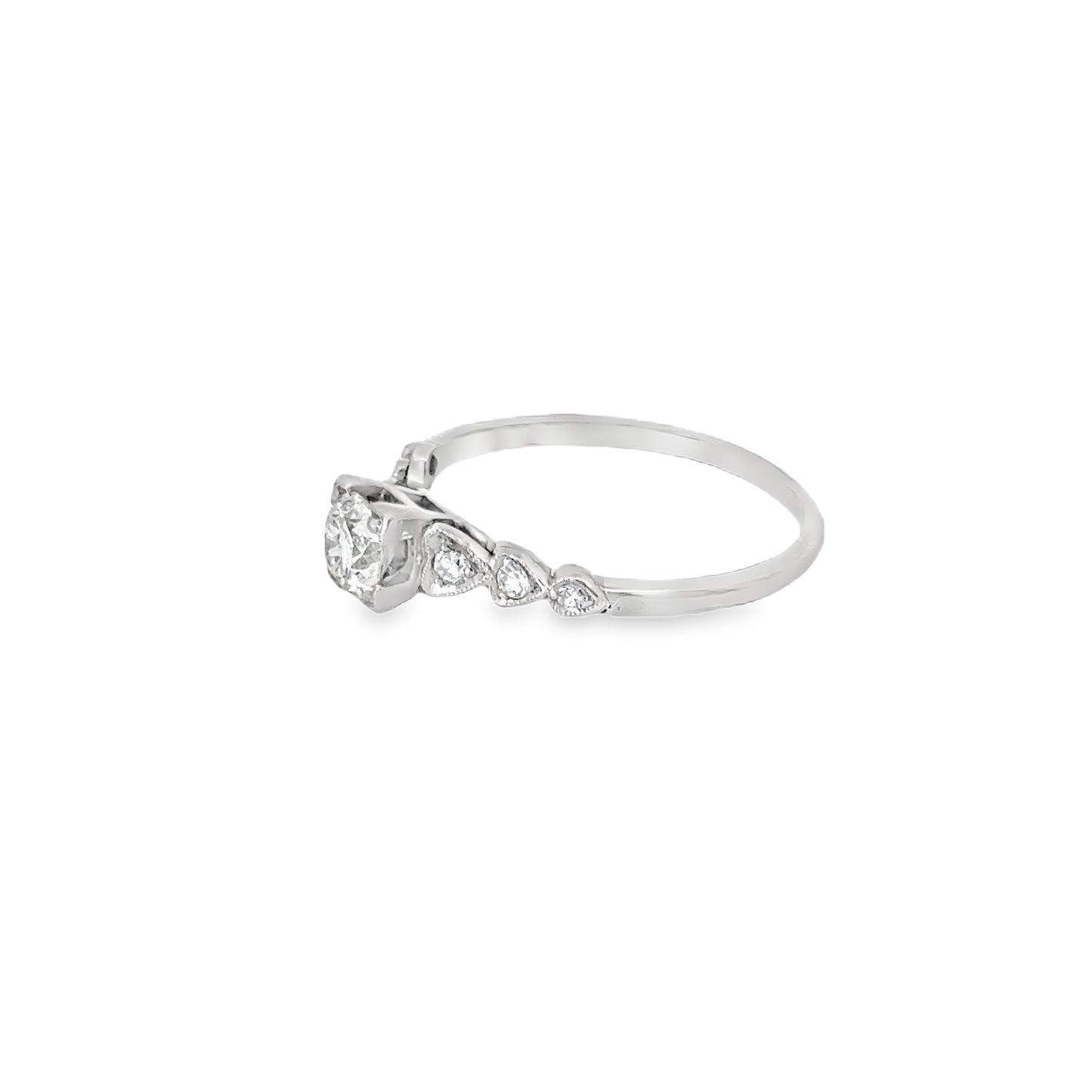 Antique Platinum Sweet Hearts Engagement Ring