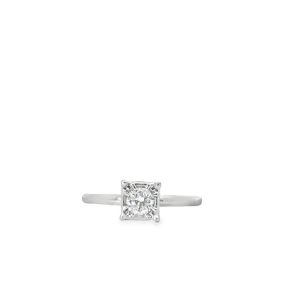 18K White Gold Antique Diamond Engagement Ring