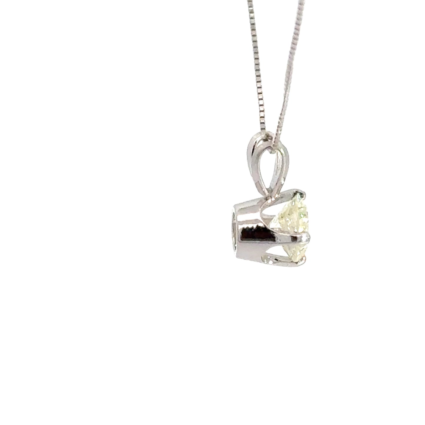 14K White Gold Classic Diamond Pendant