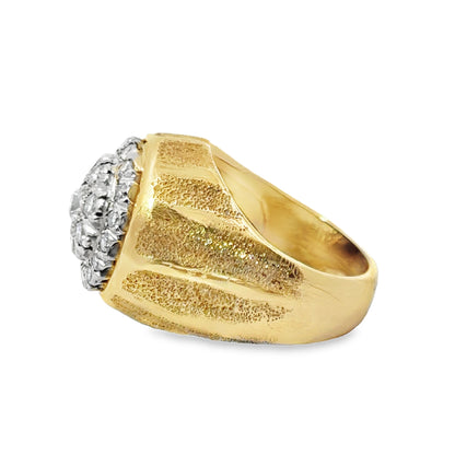 Bold 14K Yellow Gold Diamond Ring