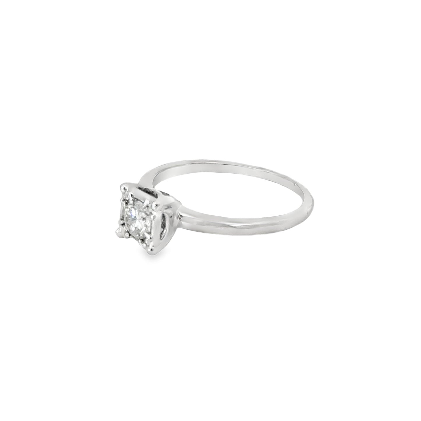 18K White Gold Antique Diamond Engagement Ring