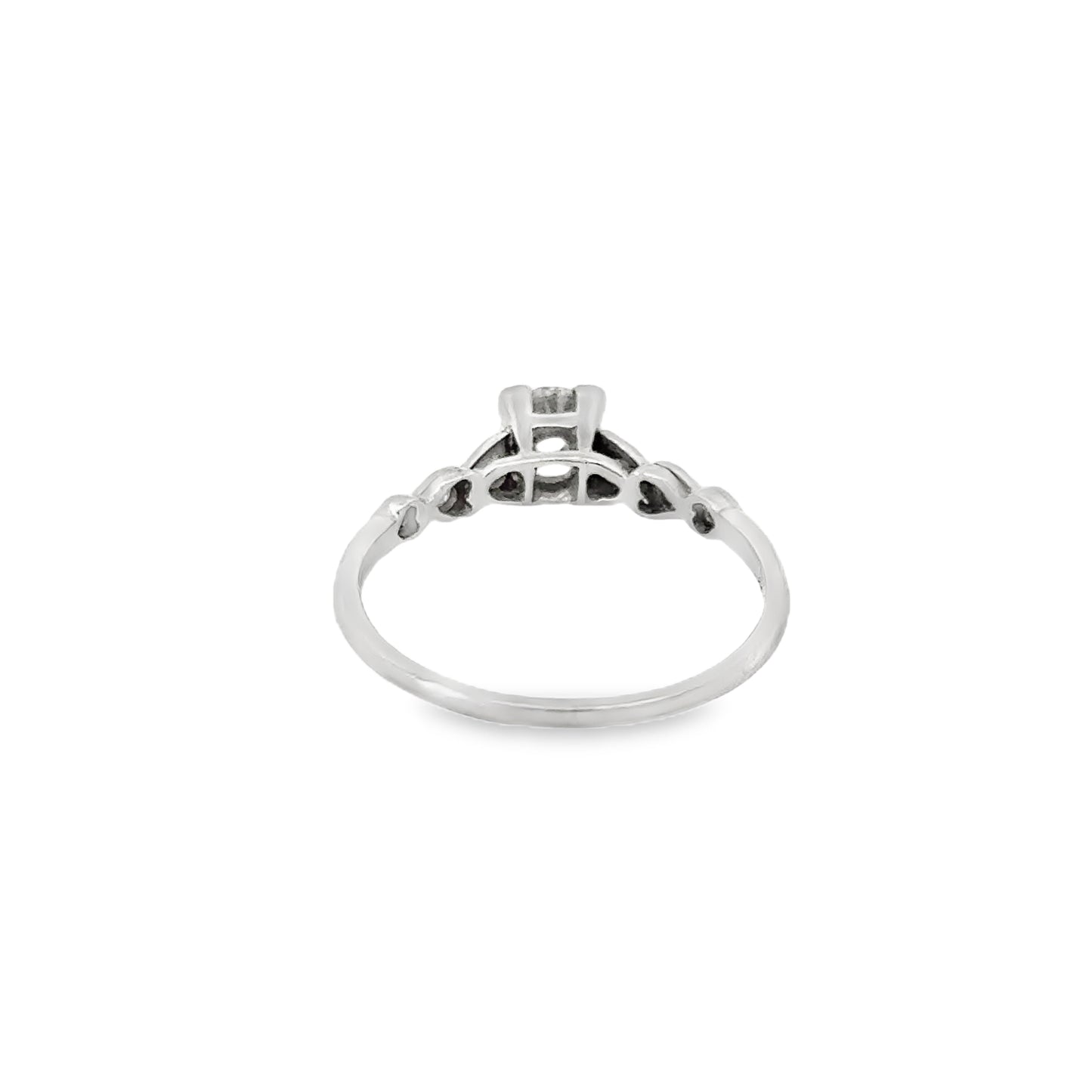 Antique Platinum Sweet Hearts Engagement Ring