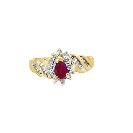 Classic Yellow Gold Ruby & Diamond Ring