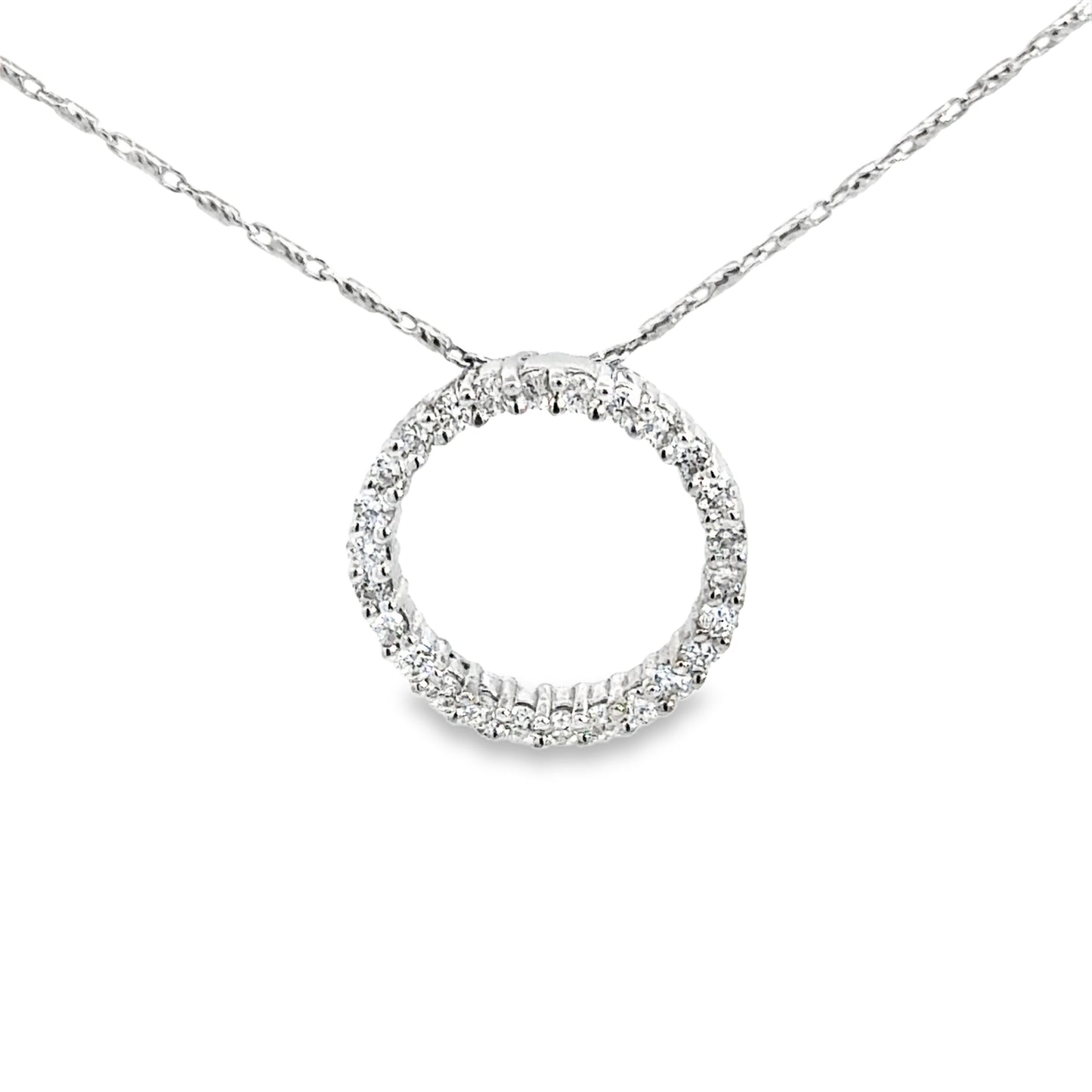 White Gold Elegant Circle Pendant