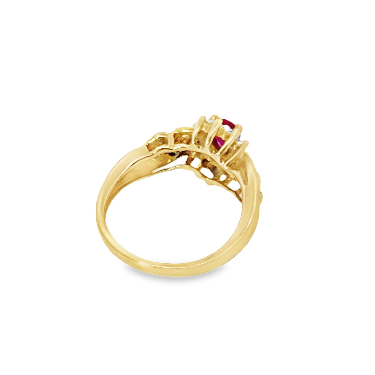 Classic Yellow Gold Ruby & Diamond Ring