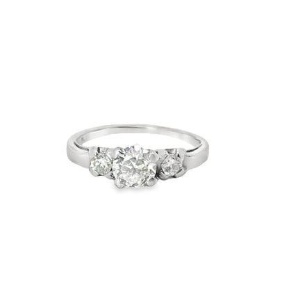 Classic Platinum & Diamond Antique Engagement Ring