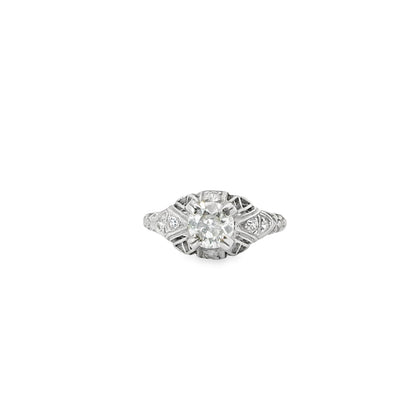 Antique Domed Platinum & Diamond Engagement Ring