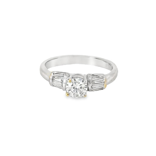 Vintage 14K White Gold Engagement Ring