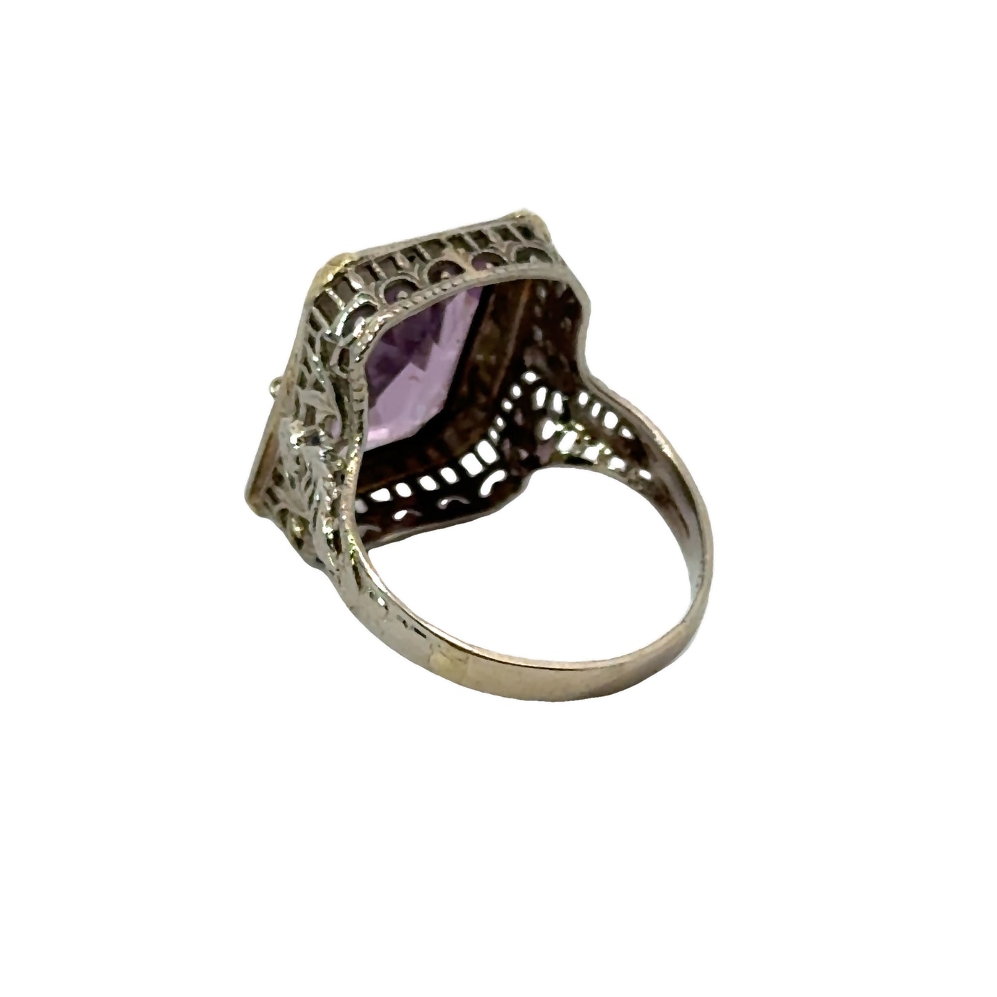 Timeless Vintage 14K White Gold Amethyst Ring