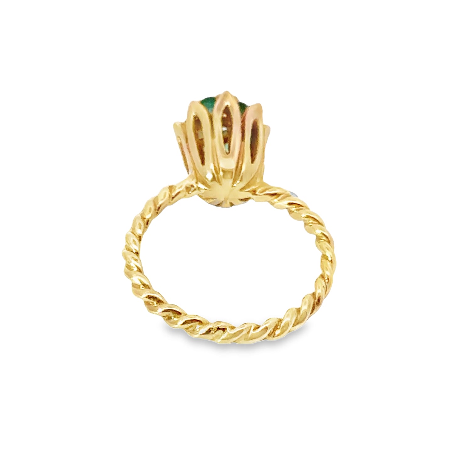 Whimsical 14K Yellow Gold & Emerald Tulip Ring