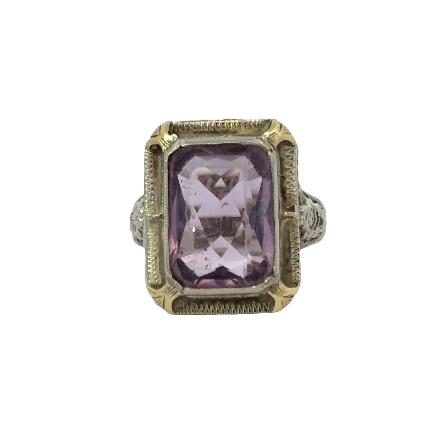 Timeless Vintage 14K White Gold Amethyst Ring