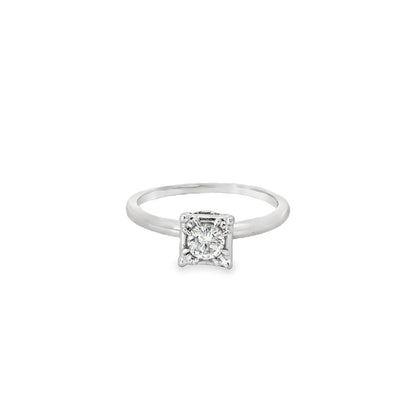 18K White Gold Antique Diamond Engagement Ring