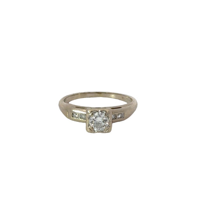 Captivating Antique 14K White Gold Engagement Ring