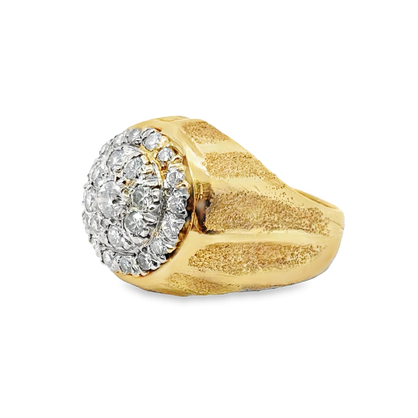 Bold 14K Yellow Gold Diamond Ring