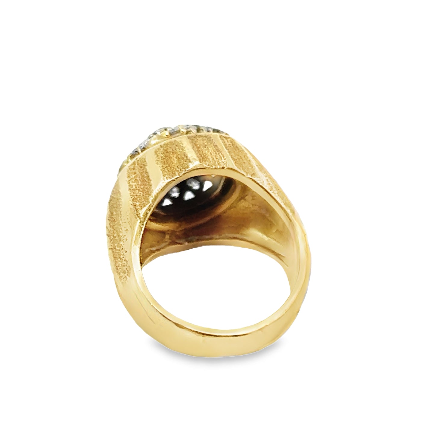 Bold 14K Yellow Gold Diamond Ring