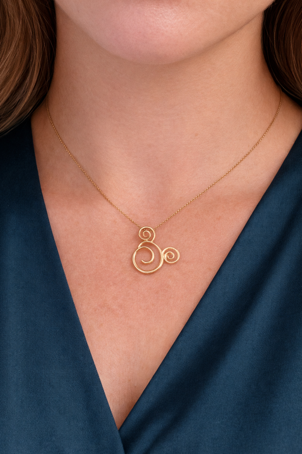 Disney Openwork Spiral Pendant in 18K Yellow Gold