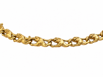 Carrera y Carrera 18K Yellow Gold Panther Link Necklace