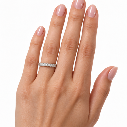 14K White Gold Seven Diamond Stacking Ring