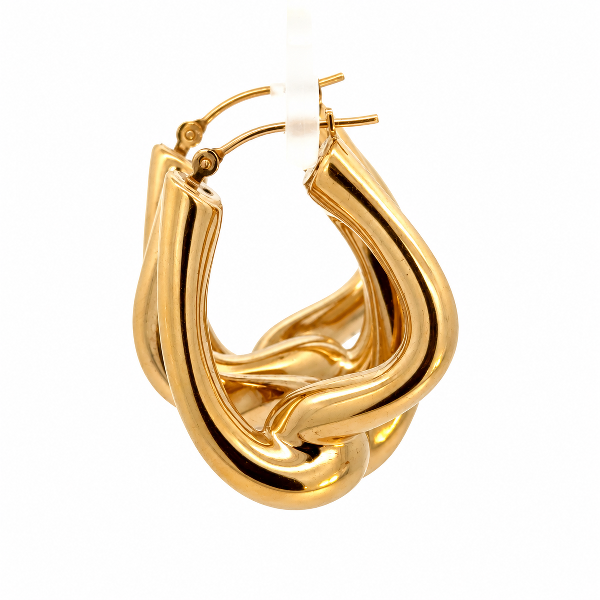 14K Yellow Gold Sculptural Hoop Earrings