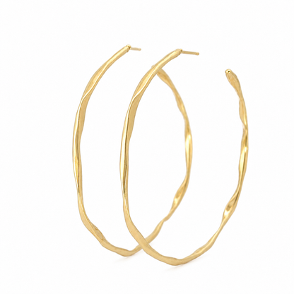 Ippolita 18K Yellow Gold Large Wavy Hoop Earrings