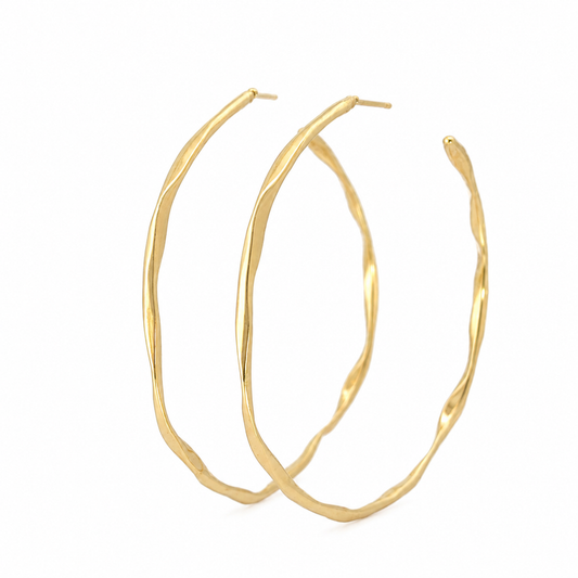 Ippolita 18K Yellow Gold Large Wavy Hoop Earrings