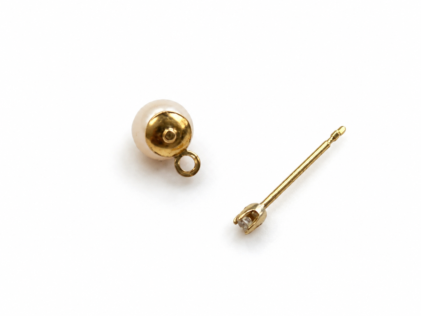 14K Yellow Gold Diamond & Pearl Convertible Drop Earrings