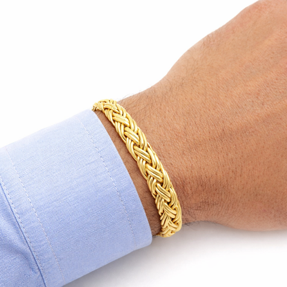 18K Yellow Gold Woven Link Bracelet – 1970s Vintage (Copy)