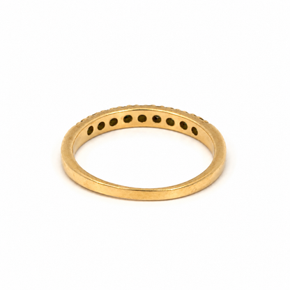 14K Yellow Gold Emerald and Diamond Stacking Ring