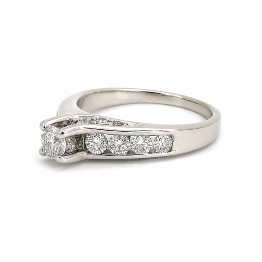 14K White Gold Diamond Bypass Ring